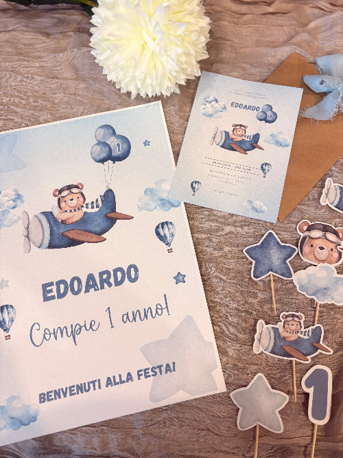 Party Kit Tema Aeroplanino