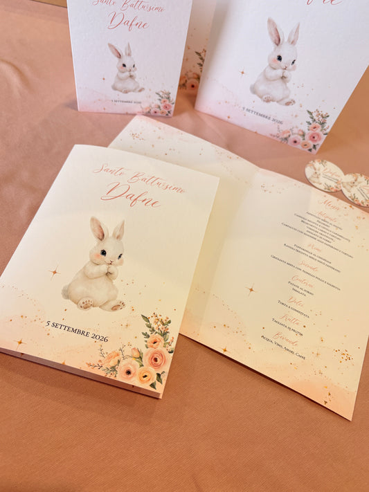 Menù "Dafne" Coniglietta Rosa e Fiori