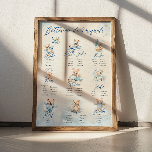 Tableu di Benvenuto personalizzato con i tavoli
