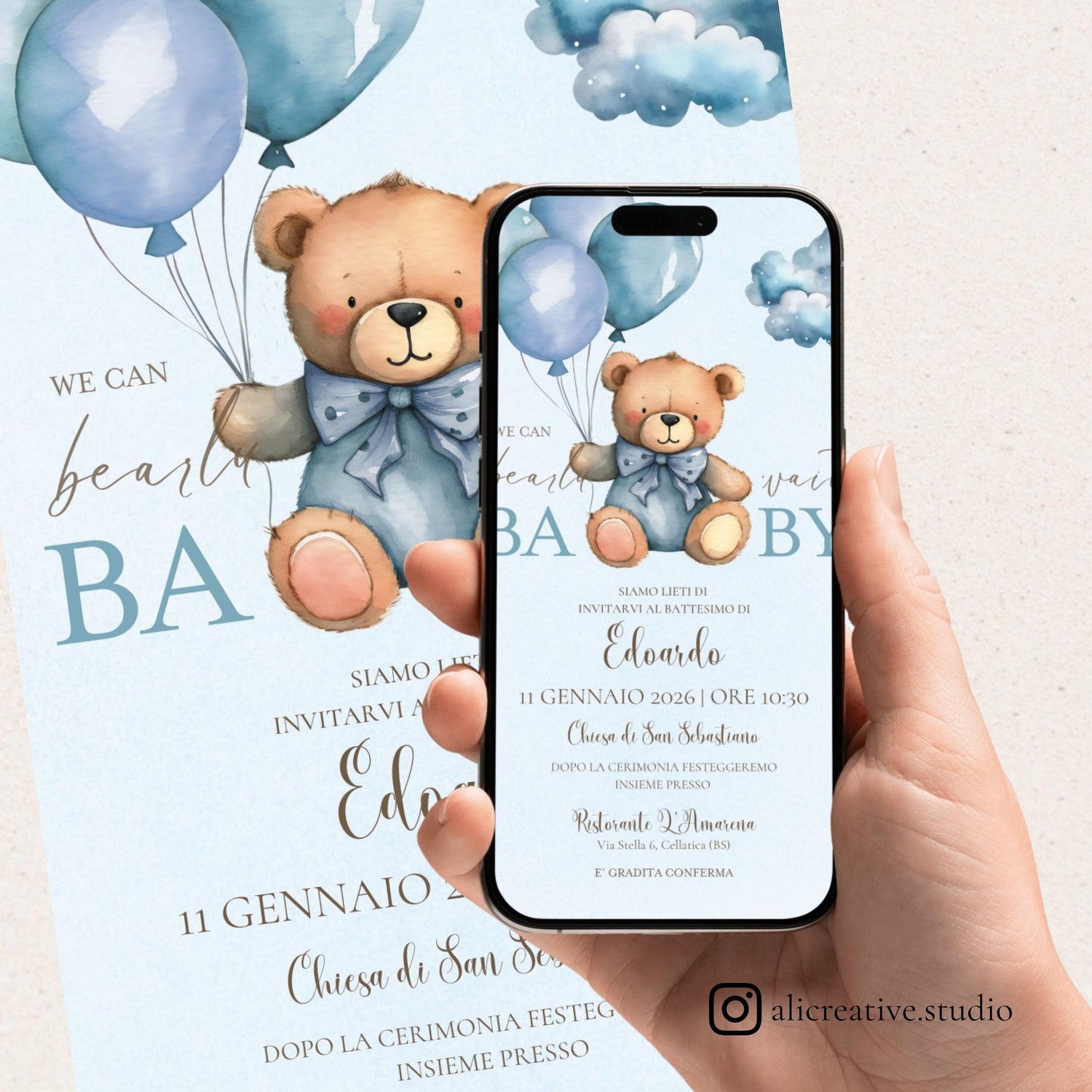 Inviti digitali per battesimi