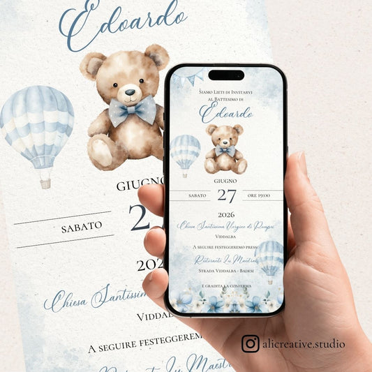 Invito Digitale Osetto Blu