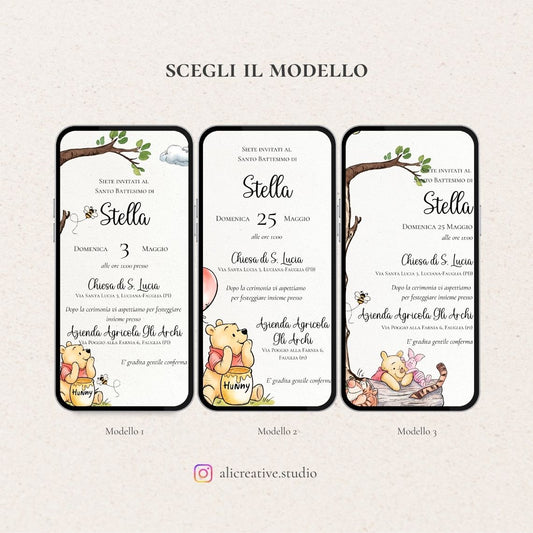 Invito Digitale Winnie the pooh