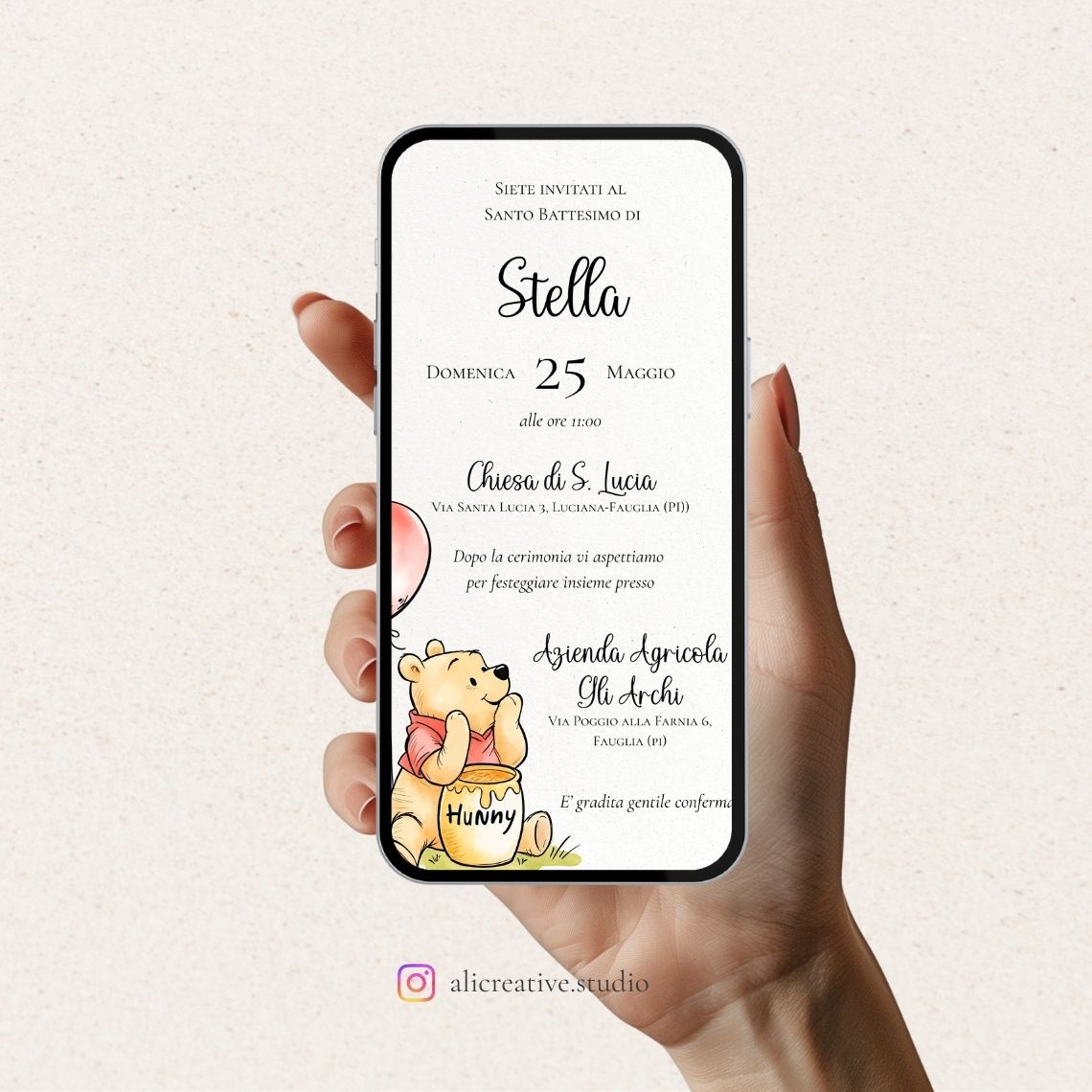 Invito Digitale Winnie the pooh