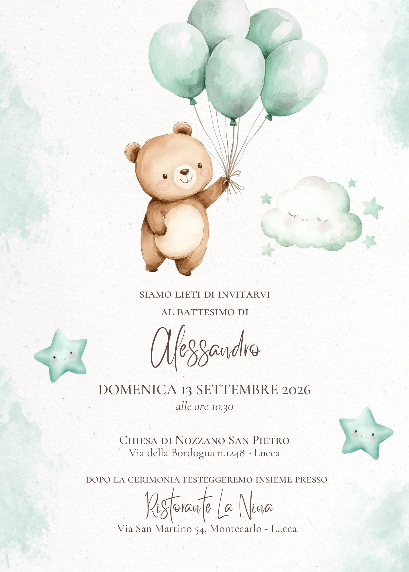 Invito Digitale Orsetto Verde