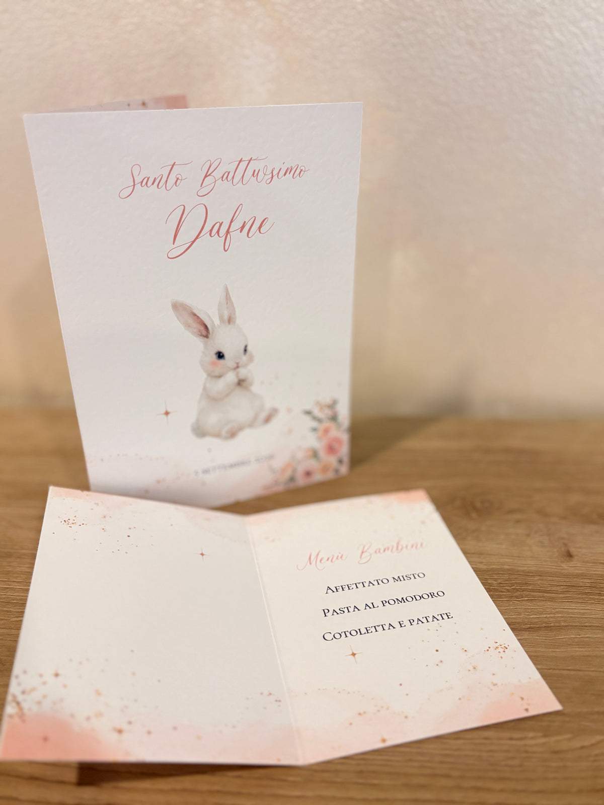 Menù "Dafne" Coniglietta Rosa e Fiori