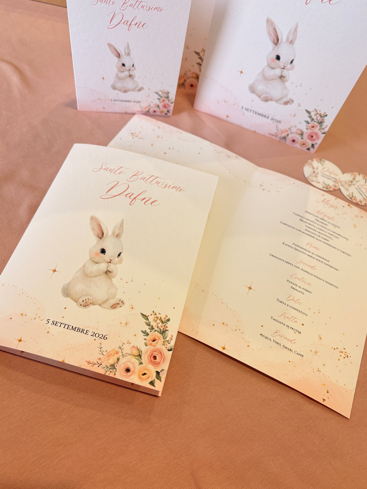 Menù "Dafne" Coniglietta Rosa e Fiori