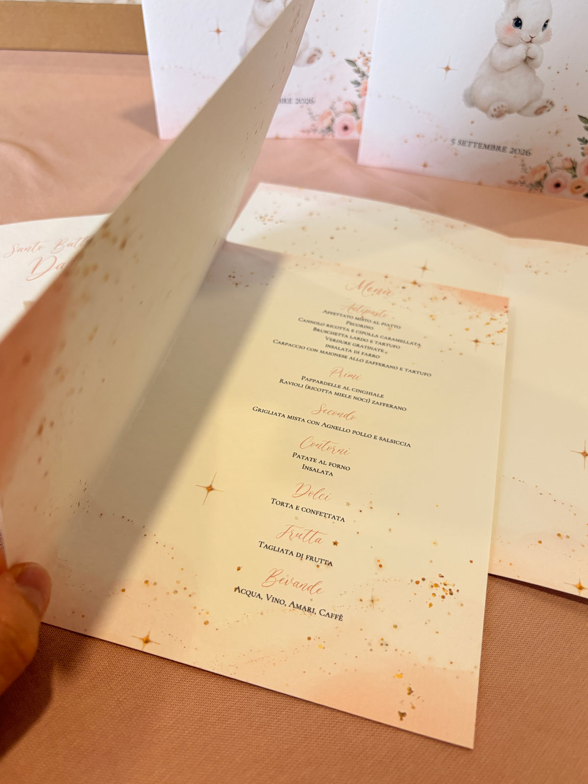 Menù "Dafne" Coniglietta Rosa e Fiori