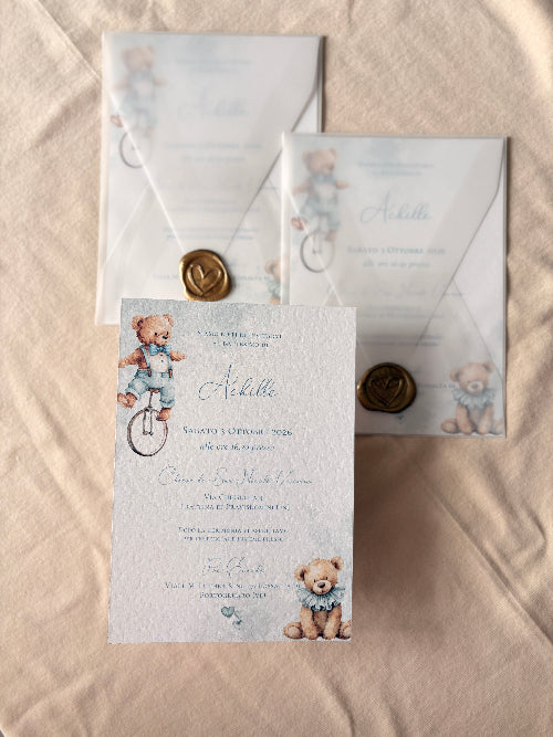 Invito Battesimo Orsetti - Coordinato Completo