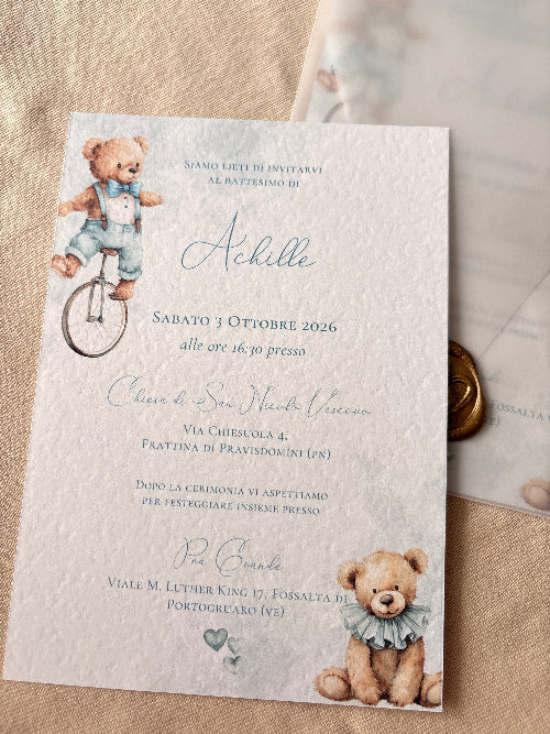 Invito Battesimo Orsetti - Coordinato Completo