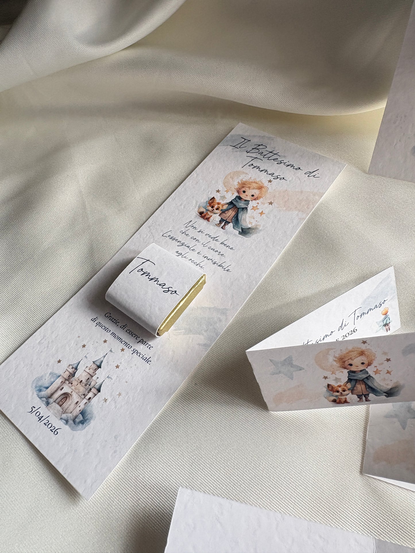 Segnalibro Battesimo Piccolo Principe | Kit Cartaceo