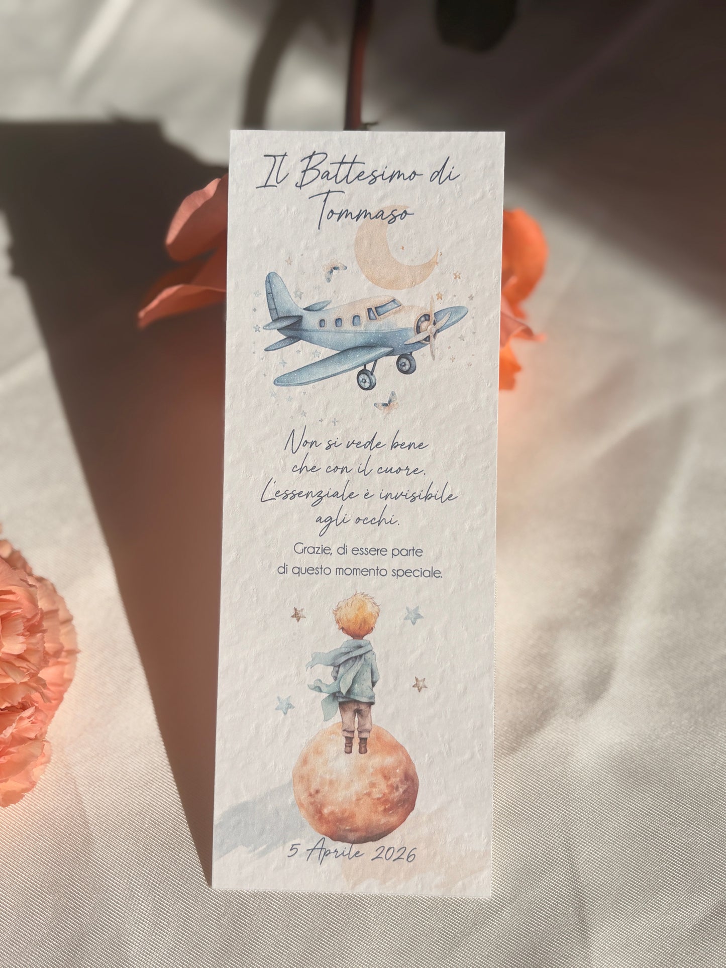Segnalibro Battesimo Piccolo Principe | Kit Cartaceo