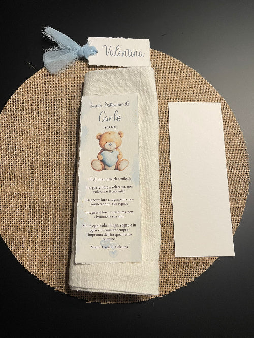 Coordinato Battesimo Bimbo – Party Kit Orsetto Acquerello Azzurro