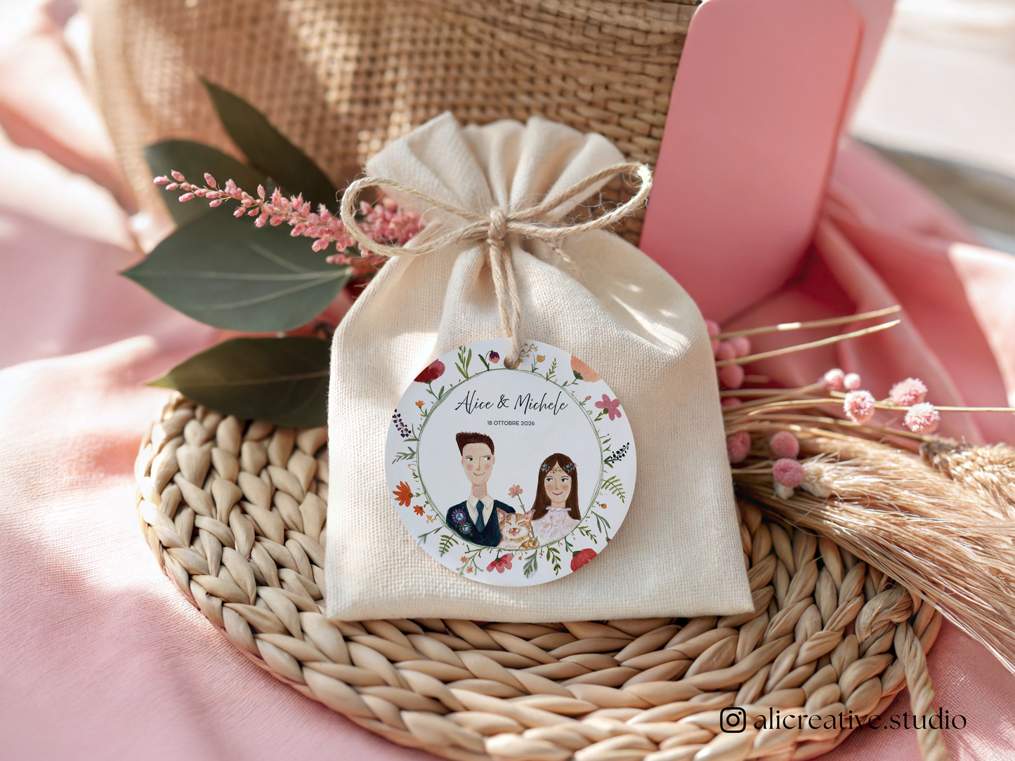 Etichette personalizzate per bomboniere Matrimonio – Tag in Cartoncino e Tag Adesivi Matrimonio