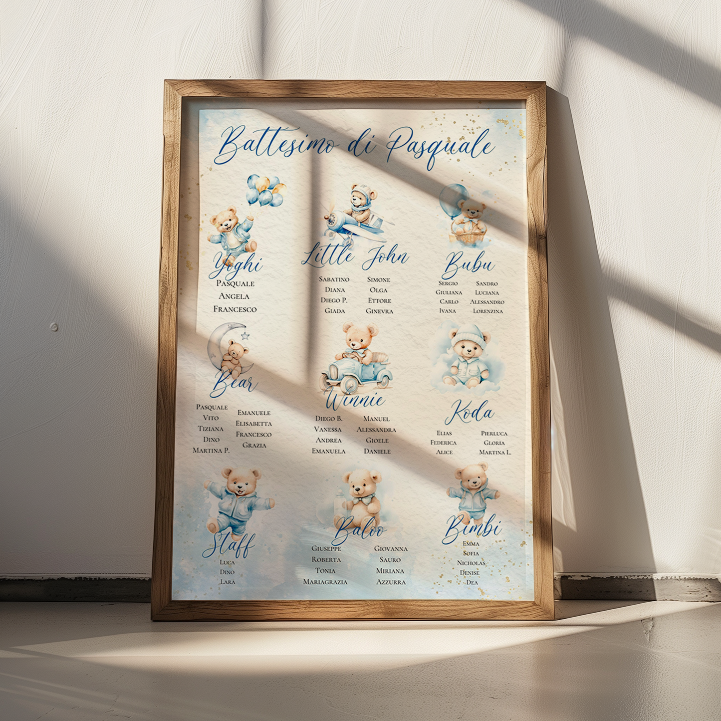 Tableu di Benvenuto personalizzato con i tavoli